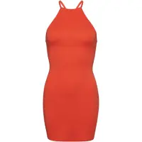 Superdry Strappy Racer Mini-jurk van Jersey Oranje Grootte: 40