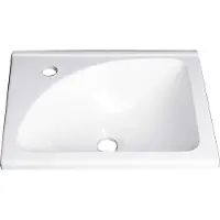 Aqualine Kunstmarmeren meubelwastafel, 40x32cm, wit