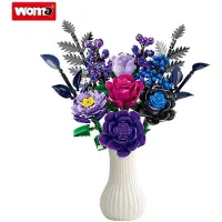 WOMA 11542 Paarse Rozen BIoemen Boeket bouwset | Botanical Flowers Collection 2026 modelbouw | Classic Creator speelgoed bouwpakketten voor volwassenen & kinderen | bouwdoos met 759 bouwstenen