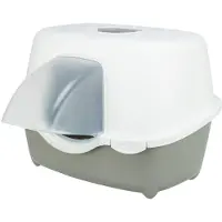 Trixie kattenbak davio top outdoor met kap grijs/wit