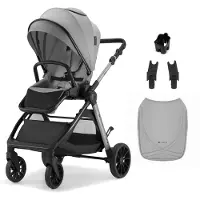 Kinderkraft VESTO 2 – Buggy – Memory buttons voor 1-hand wissel – Inklappen met zitting beide richtingen – Eco-leer grepen – Grijs