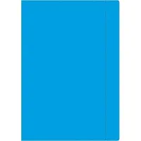 Interdruk Papieren A4 map met elastiek, fluorescerend blauw