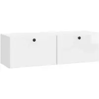 vidaXL Wandmontage TV-kast 98 x 31 x 30 cm Hoogglans Wit Bewerkt hout