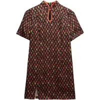 Superdry Jurk geel / rood / zwart