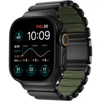 Nomad Stratos Band voor de Apple Watch | 44/45/46/49 mm - Forest Green / Black Titanium