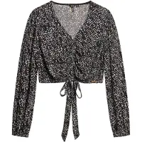 Superdry Blouse blauw / bruin / zwart / wit