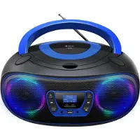 Denver TDB-212BU Radio/CD-speler DAB+, DAB, FM AUX, USB, Bluetooth, CD Sfeerverlichting, Incl. luidspreker Zwart, Blauw