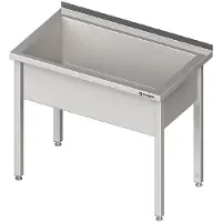 Stalgast Spoelbak met één kom, 900x700x850 mm, komhoogte 300 mm, met opstaande rand, gelast