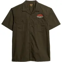 Superdry Overhemd olijfgroen / robijnrood / wit