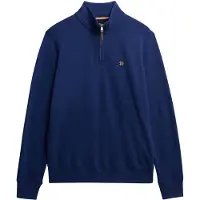 Superdry Heren Preppy marineblauw sweatshirt met halve rits (XXL), Casual, Katoen M2014381A