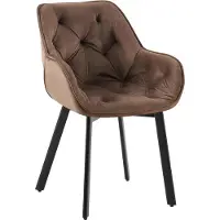 CLP Antigo Eetkamerstoel - Met armleuning - Metalen frame - Velvet - Fluweel/bruin