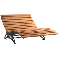 Sotech Complete set tuinligstoel LOUNGER, 1500 mm breed, zwart verzinkt staal, inclusief houten latten van thermisch behandeld dennenhout