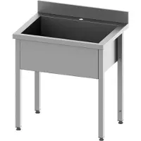 Stalgast Topwastafel ECO met één bak, afmetingen 600x600x850 mm, bakhoogte 300 mm met opstaande rand, zelfmontage
