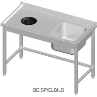 Stalgast Spoelbak zonder afvoerputje - Met afvalbak - 1700x700 - Wastafel links - AK