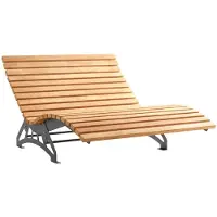 Sotech Komplett Set Gartenliege LOUNGER 1500 mm breit, Stahl verzinkt schwarz inkl. Holzlatten Lärche