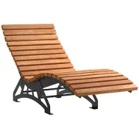Sotech Complete set tuinligstoel LOUNGER, 800 mm breed, zwart verzinkt staal, incl. houten latten van thermisch behandeld dennenhout