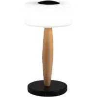 FABAS LUCE LED-tafellamp Elea, dimbaar, hout licht, Woon-/ Eetkamer, Hout, LED tafellamp