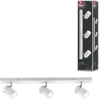 Paulmann Zyli plafondspot wit/chroom 3-lamps Zyli, dimbaar, wit / opaal, Woon-/ Eetkamer, metaal, Modern, buitenspot