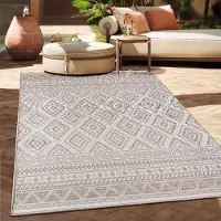 Paco Home Buitenkleed, plat geweven, modern, boho, etnisch, weerbestendig, voor buiten, afmetingen 160x220 cm