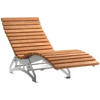 Sotech Complete set tuinligstoel LOUNGER, 800 mm breed, geslepen roestvrij staal, incl. houten latten van thermisch behandeld dennenhout