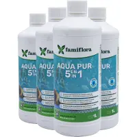 Famiflora Aqua pur 5-in-1 4 x 1L - geniet van een kraakheldere spa! - Complete waterbehandeling voor de spa - Zorgt voor kraakhelder & zijdezacht water - Stabiliseert de pH-waarde