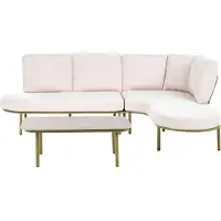 Beliani POLLINA - Tuinbank met salontafel - Groen/Lichtbeige - Aluminium