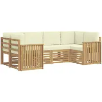 Syfax Buiten bankenset 6 pcs Wit en crèmekleurig 245 x 128,5 x 73 cm