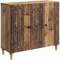 vidaXL Dressoir Oud hout 89 x 34,5 x 80 cm Bewerkt hout
