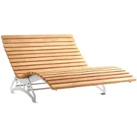 Sotech Complete set tuinligstoel LOUNGER, 1500 mm breed, gepolijst roestvrij staal, inclusief houten latten van lariks