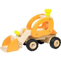 Goki Houten voertuig - Bulldozer - 28X12,5X19Cm - Met Rubberen Banden - 3 Jaar