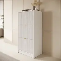 Meubella - Tavares - Schoenenkast - Wit - 60x40x120 cm