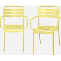 Sweeek - Set van 2 tuinstoelen met armleuningen metaal - amélia