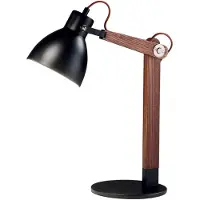 FABAS LUCE Tafellamp Sveva, hout donker, Werkkamer / Kantoor, Hout, Modern, tafellamp