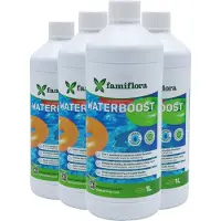 Famiflora Waterboost vloeibaar 4x 1L - tegen troebel water! - Maakt troebel water helder zodat zwemmen weer plezierig wordt