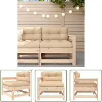 The Living Store Tuinset - Tuinstoel - Tuinstoel met kussens massief grenenhout - Lounge Stoel - Hout Tuinstoelen - Grenenhouten Stoel