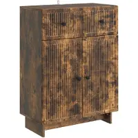 vidaXL Dressoir met lade Gerookt eiken 66 x 34,5 x 90 cm Bewerkt hout