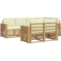Syfax Buiten bankenset 7 pcs Wit en crèmekleurig 251 x 132,5 x 73 cm