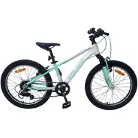 Volare Boost Kinderfiets - 24 inch - Wit/Mintgroen - 21 Speed