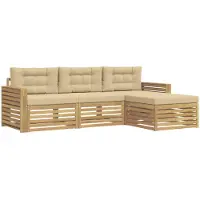 Syfax Buiten bankenset 4 pcs Wit en Beige