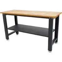 HBM werkbank 160 cm, massief houten werkblad, en stelvoeten