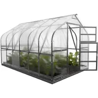 BAUMERA KLASIKA Standaard Tuinkas - 2,5 m x 4 m - 6mm Dikte - Kweekkas - Polycarbonaat afdekking - 2 Automatisch openende daken