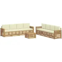 Syfax Sofa-Sets 9 pcs Wit en crèmekleurig 59 x 59 x 37 cm Polyester