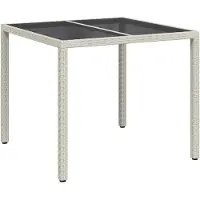 vidaXL Tuintafel, wit, 90 x 90 x 75 cm, polyrotan