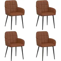 vidaXL Eetstoelen 4 st Kunstleer Bruin 56,5 x 50 x 85 cm