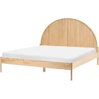 Beliani MASCORTEL - Tweepersoonsbed - Lichtbruin - 180 x 200 cm - Dennenhout