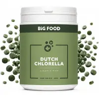 Big Food Nederlandse Chlorella – 500 g (2000 tabletten) – 100 % Natuurlijk – Vegan – Rijk aan Eiwitten & Chlorofyl – Duurzaam Gekweekt in Nederland