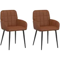 vidaXL Eetstoelen 2 st Kunstleer Bruin 56,5 x 50 x 85 cm