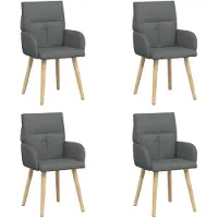 vidaXL Eetstoelen 4 st Stof Donkergrijs 60 x 56 x 93 cm