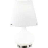 FABAS LUCE Design tafellamp Ade, wit / opaal, Slaapkamer, Glas, tafellamp