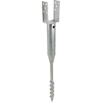 Baumarktplus TRUTZHOLM Grondbus 10x10 cm om te Schroeven - U-Profiel Grondanker 86.5cm - Thermisch Verzinkt Vierkanthout 100mm Paalhouder